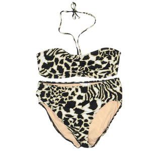 Spiegel Two Piece Swimsuit, Animal Print, Size 10